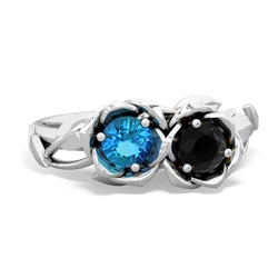 London Topaz Rose Garden 14K White Gold ring R5510