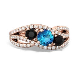 London Topaz Three Stone Aurora 14K Rose Gold ring R3080