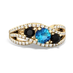 London Topaz Three Stone Aurora 14K Yellow Gold ring R3080