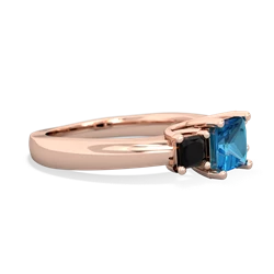 London Topaz Three Stone Trellis 14K Rose Gold ring R4015