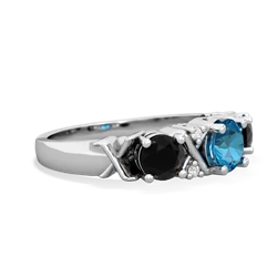 London Topaz Hugs And Kisses 14K White Gold ring R5016