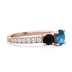 London Topaz Pave Trellis 14K Rose Gold ring R5500