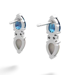 London Topaz Bowtie Drop 14K White Gold earrings E0865