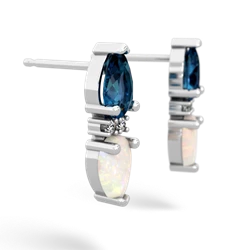 London Topaz Bowtie Drop 14K White Gold earrings E0865