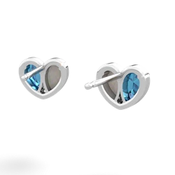 London Topaz 'Our Heart' 14K White Gold earrings E5072