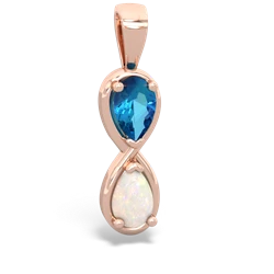 London Topaz Infinity 14K Rose Gold pendant P5050