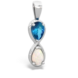 London Topaz Infinity 14K White Gold pendant P5050