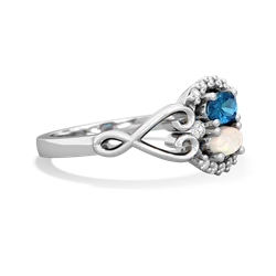 London Topaz Love Nest 14K White Gold ring R5860