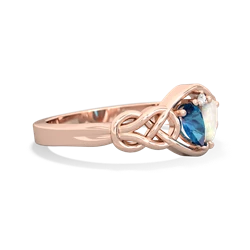 London Topaz Celtic Love Knot 14K Rose Gold ring R5420