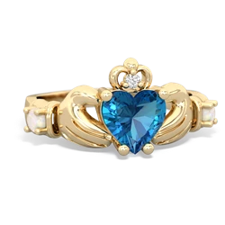 London Topaz Claddagh Keepsake 14K Yellow Gold ring R5245