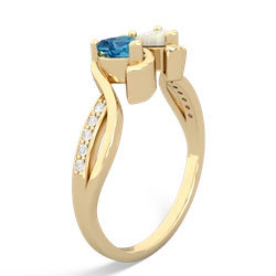 London Topaz Side By Side 14K Yellow Gold ring R3090