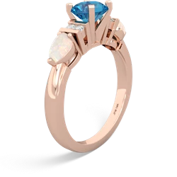 London Topaz 6Mm Round Eternal Embrace Engagement 14K Rose Gold ring R2005