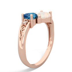 London Topaz Snuggling Hearts 14K Rose Gold ring R2178