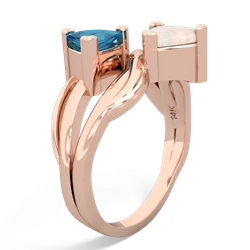 London Topaz Split Band Swirl 14K Rose Gold ring R2341