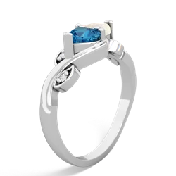 London Topaz Floral Elegance 14K White Gold ring R5790