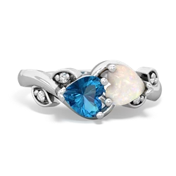 London Topaz Floral Elegance 14K White Gold ring R5790