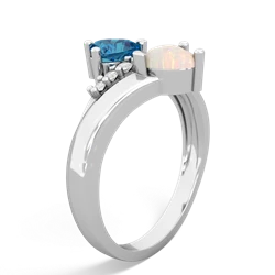 London Topaz Heart To Heart 14K White Gold ring R2064