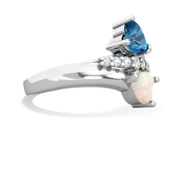 London Topaz Heart To Heart 14K White Gold ring R2064