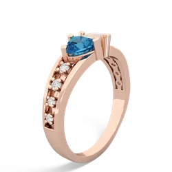 London Topaz Heart To Heart 14K Rose Gold ring R3342