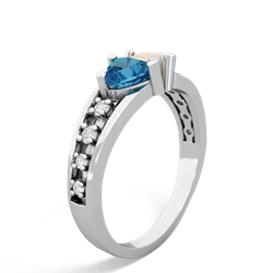 London Topaz Heart To Heart 14K White Gold ring R3342