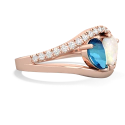 London Topaz Nestled Heart Keepsake 14K Rose Gold ring R5650