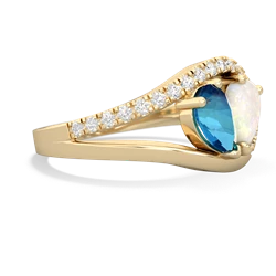 London Topaz Nestled Heart Keepsake 14K Yellow Gold ring R5650