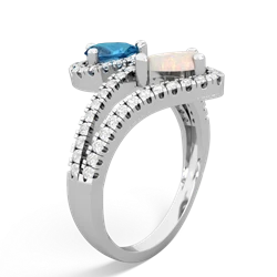 London Topaz Diamond Dazzler 14K White Gold ring R3000