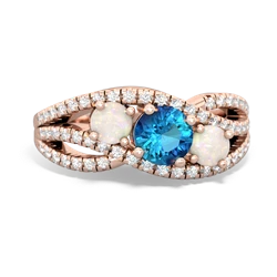 London Topaz Three Stone Aurora 14K Rose Gold ring R3080