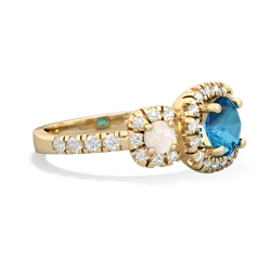 London Topaz Regal Halo 14K Yellow Gold ring R5350