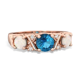 London Topaz Hugs And Kisses 14K Rose Gold ring R5016