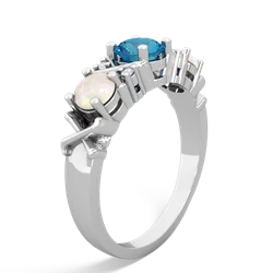 London Topaz Hugs And Kisses 14K White Gold ring R5016