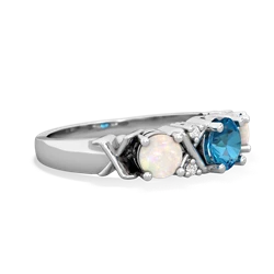 London Topaz Hugs And Kisses 14K White Gold ring R5016