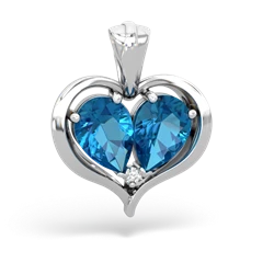 London Topaz Two Become One 14K White Gold pendant P5330