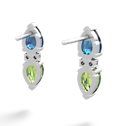 London Topaz Bowtie Drop 14K White Gold earrings E0865