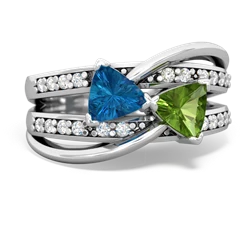 London Topaz Bowtie 14K White Gold ring R2360