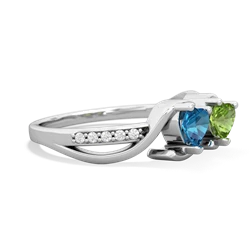 London Topaz Side By Side 14K White Gold ring R3090