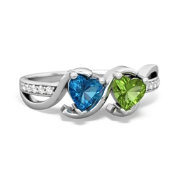 London Topaz Side By Side 14K White Gold ring R3090