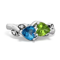 London Topaz Floral Elegance 14K White Gold ring R5790