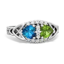 London Topaz Sparkling Celtic Knot 14K White Gold ring R2645