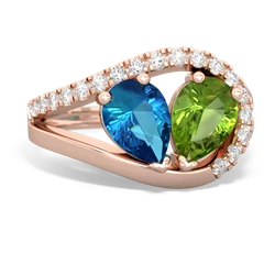 London Topaz Nestled Heart Keepsake 14K Rose Gold ring R5650