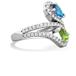 London Topaz Diamond Dazzler 14K White Gold ring R3000