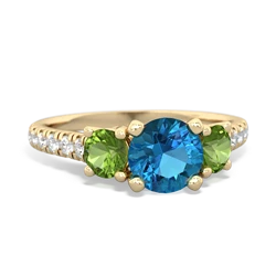 London Topaz Pave Trellis 14K Yellow Gold ring R5500