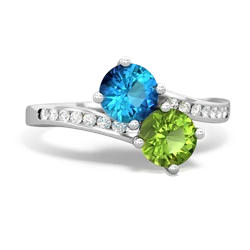 London Topaz Channel Set Two Stone 14K White Gold ring R5303