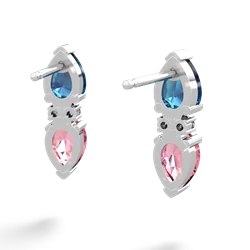 London Topaz Bowtie Drop 14K White Gold earrings E0865