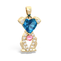 London Topaz Puppy Love 14K Yellow Gold pendant P5800