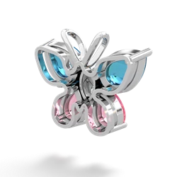 London Topaz Butterfly 14K White Gold pendant P2215