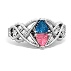 London Topaz Keepsake Celtic Knot 14K White Gold ring R5300