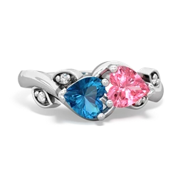 London Topaz Floral Elegance 14K White Gold ring R5790