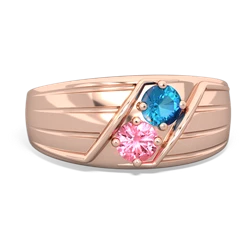 London Topaz Men's Streamline 14K Rose Gold ring R0460