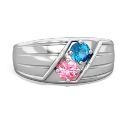 London Topaz Men's Streamline 14K White Gold ring R0460